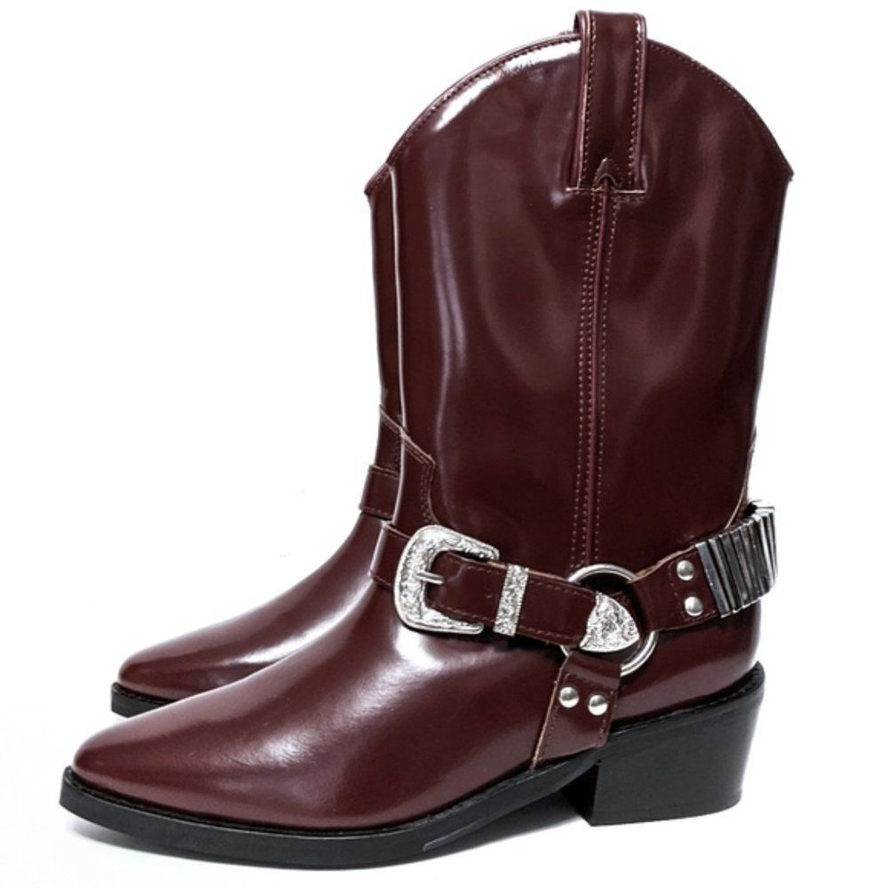 NWOB FREE PEOPLE Ridge Leather Western Boots 37 - Picture 6 of 13
